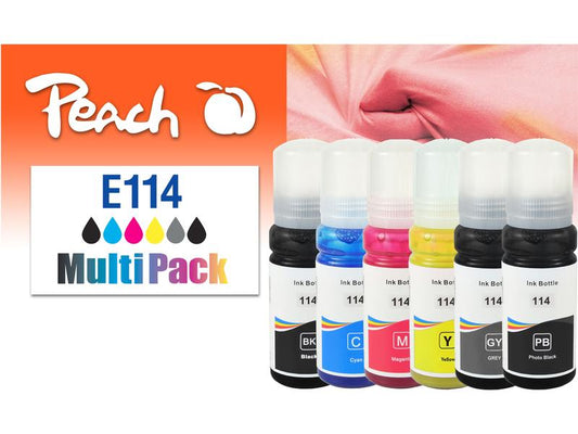 Peach Encre Epson CISS 114 MultiPack C/M/Y/G/FBK/BK