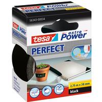 tesa Bande de tissu -Set extra Pow Perfect, 38 mm x 2.75 m, 3 rouleaux, Noir