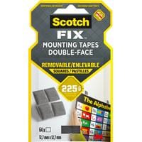 Scotch Carrés de montage Scotch-Fix, 12,7 mm x 12,7 mm, Gris
