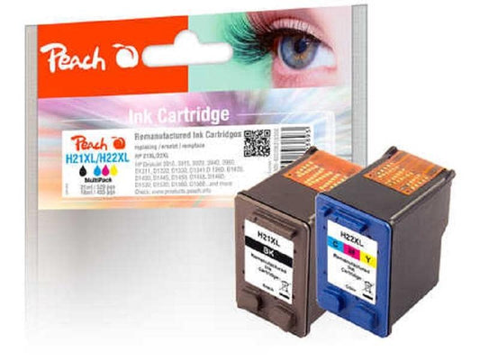 Peach Kits d'encre HP Nr. 21/22 Multipack BK/C/M/Y