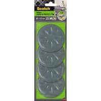 3M Patins de meubles Flexibal, Ø 80 mm, Gris, pack de 4