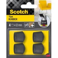 3M Echelle de pied de chaise Ø 22 mm, Noir, pack de 4