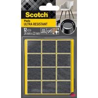 3M Patins en feutre Ultra Resistant, 24 mm x 22 mm, Gris, paquet de 12