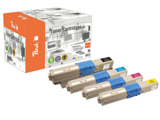 Peach Kits de toner OKI C510/530 MultiPack BK/C/M/Y
