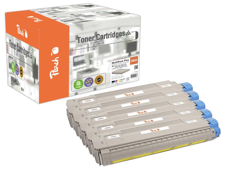 Peach Kits de toner OKI C833-series MultiPack Plus BK/C/M/Y