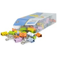 Rapesco Pince métallique Smiley foldback, couleurs assorties, 80 pièces