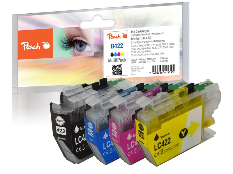 Peach Encre Brother LC-422 Multipack noir/Cyan/Magenta/Yellow