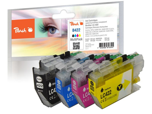 Peach Encre Brother LC-422 Multipack noir/Cyan/Magenta/Yellow
