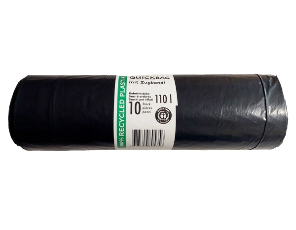 Sacs à ordures ECO avec lien coulissant sans perforation - 110 litres