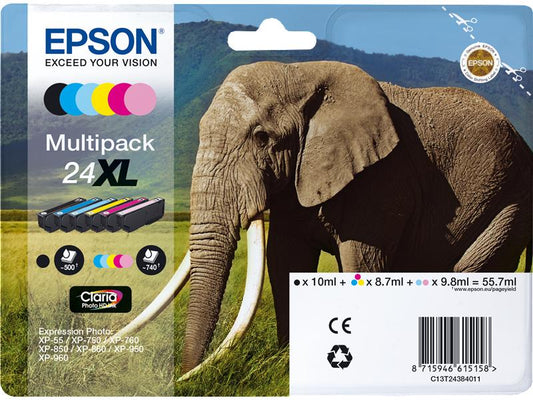 Epson Kits d'encre C13T24384011 BK, C, M, Y