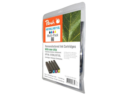 Peach Kits d'encre HP Nr. 971XL BK, C, M, Y