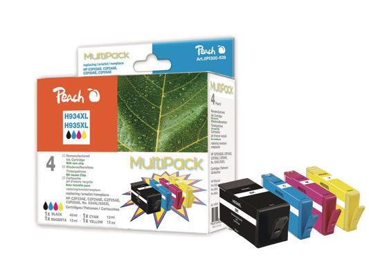Peach Kits d'encre HP Nr. 934XL / 935XL BK, C, M, Y