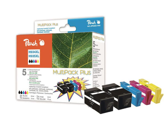 Peach Kits d'encre HP Nr. 934XL / 935XL C, M, Y, 2x BK