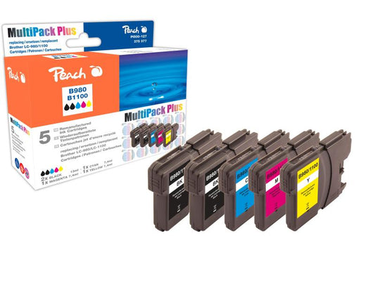Peach Kits d'encre Brother LC-1100/980 C/M/Y/BK