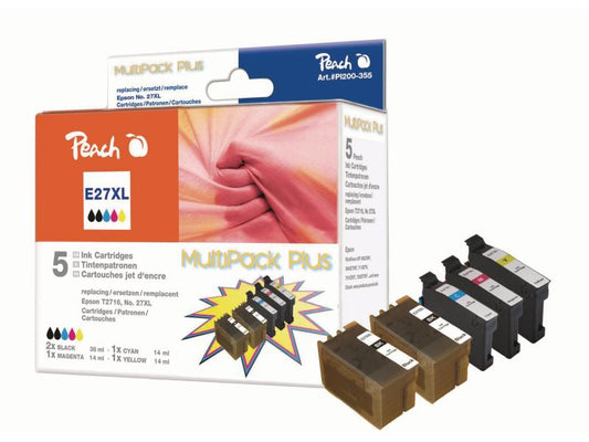 Peach Kits d'encre Epson T27 C, M, Y, 2x BK