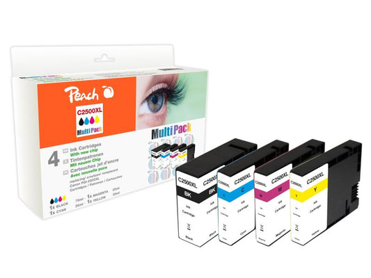 Peach Kits d'encre Canon PGI-2500 BK, C, M, Y