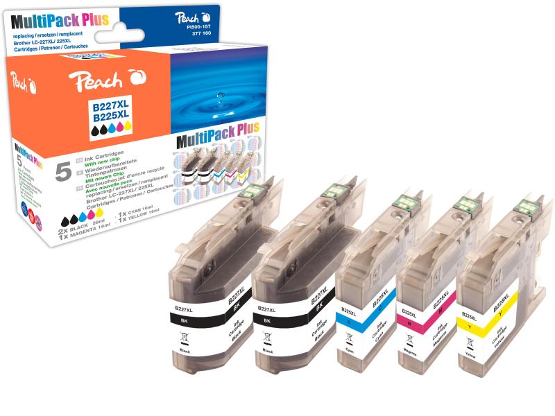 Peach Kits d'encre Brother LC-227XL / LC-225XL C, M, Y, 2x BK
