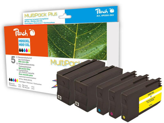 Peach Kits d'encre HP Nr. 950XL / Nr. 951XL C, M, Y, 2x BK