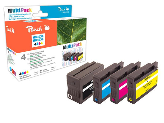 Peach Kits d'encre HP Nr. 932XL / 933XL BK, C, M, Y