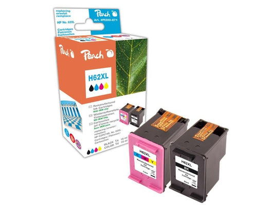 Peach Kits d'encre HP Nr. 62XL C, M, Y, BK