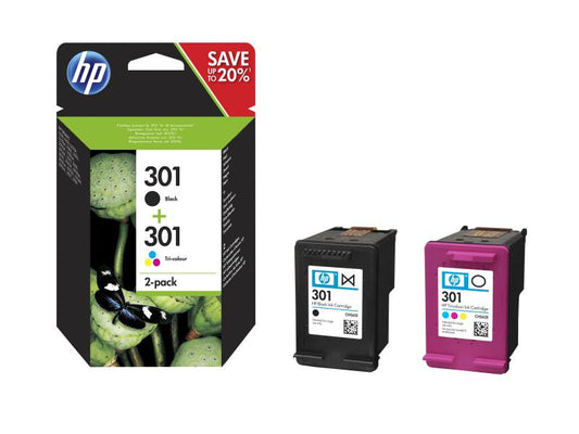 HP Combo Pack No. 301 (Encre N9J72AE) C/M/Y/BK