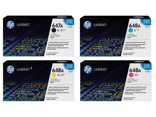 HP Kits arc-en-ciel Nr. 647A/648A (CE260A-CE263A) BL/C/M/Y