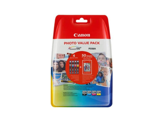 Canon Kits d'encre CLI-526 + papier photo Value Pack