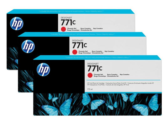 HP Encre Nr. 771C (B6Y32A) Chromatic Red (paquet de 3)