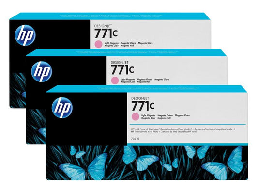 HP Encre Nr. 771C (B6Y35A) Light Magenta (paquet de 3)