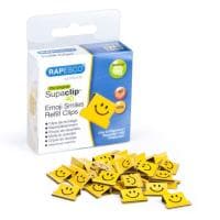 Rapesco Pince à papier Supaclip 40 Clips de recharge Emojis, jaune