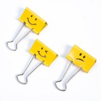 Rapesco Pince à papier Foldback Emojis 32 mm, jaune