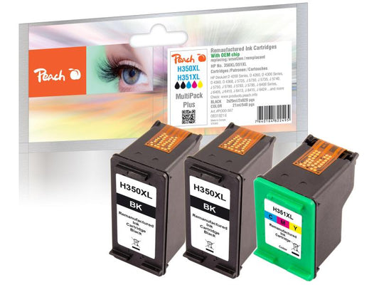 Peach Kits d'encre HP Nr. 351XL Couleur, 2x BK