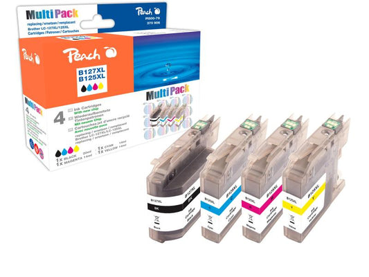 Peach Kits d'encre Brother LC-127XL BK, C, M, Y