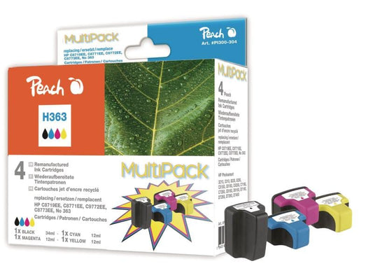 Peach Kits d'encre HP Nr. 363 BK, C, M, Y