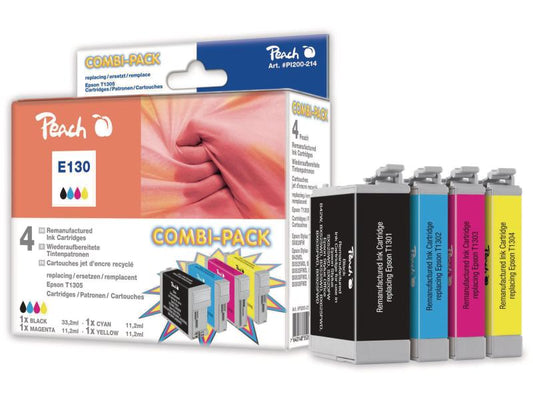 Peach Kits d'encre Epson T1305 BK, C, M, Y