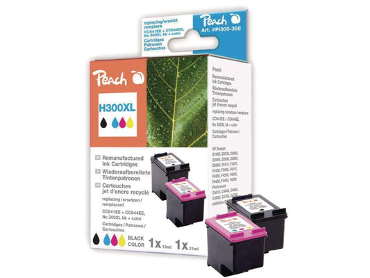 Peach Kits d'encre HP Nr. 300XL (CC641EE/CC644EE) BK, C, M, Y
