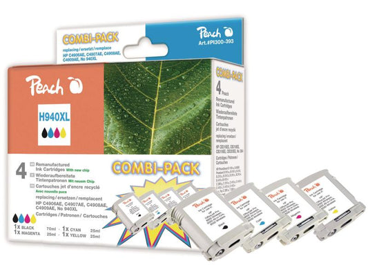 Peach Kits d'encre HP Nr. 940XL BK, C, M, Y
