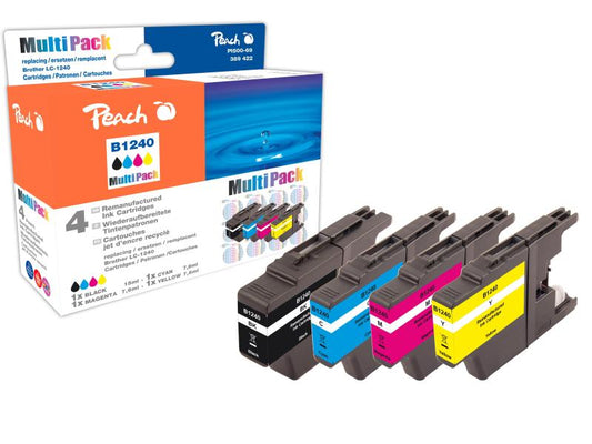 Peach Kits d'encre Brother LC-1240 BK/C/M/Y
