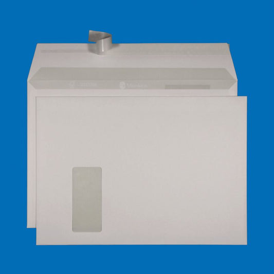 Enveloppes C4 Munken Polar patte auto-adhésive avec hotmelt (certifié FSC®), fenêtre à gauche SN
