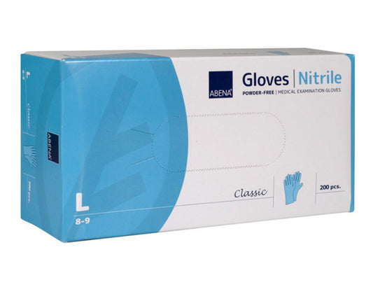 39980/1 ABENA Classic Nitrile Gloves Size L, 100 Pieces Blue, Powder-Free 