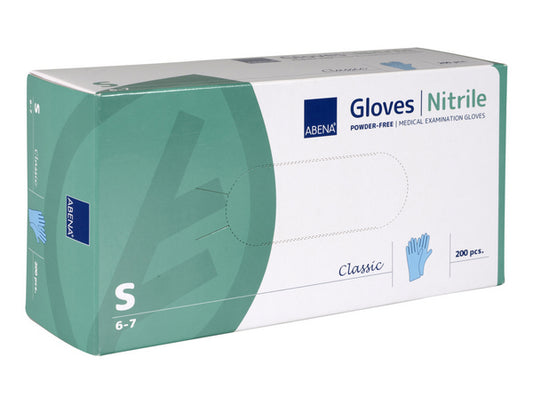 39978/1 ABENA Classic Nitrile Gloves Size S, 100 Pieces Blue, Powder-Free 