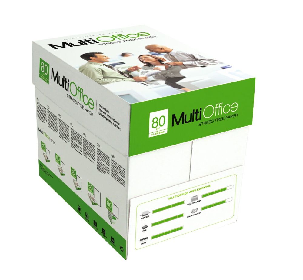 MULTI OFFICE Papier en qualité supérieure extra blanc A4 80g - 10 CARTONS - 1/4 de palette (25'500 Feuilles)