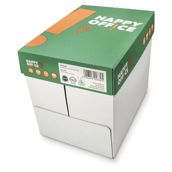 HAPPY OFFICE Papier universel blanc A4 80g - 1/4 palette - 10 Cartons (25'000 feuilles)