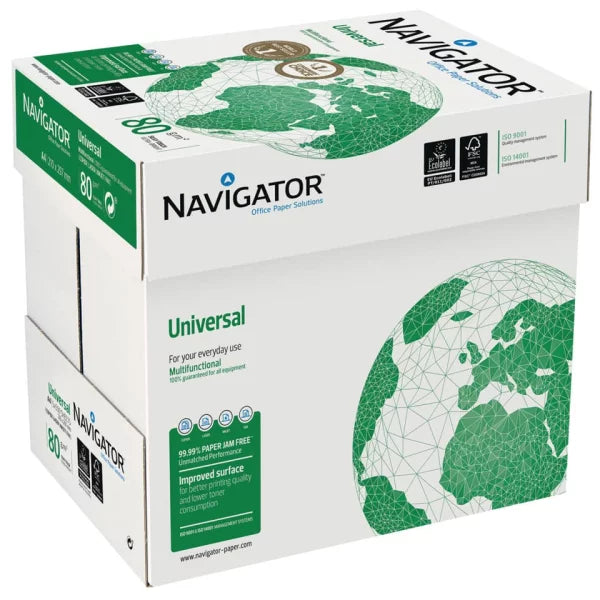 NAVIGATOR Universal Papier en qualité supérieure extra blanc A4 80g - 20 CARTONS - 1/2 Palette (50'000 Feuilles)